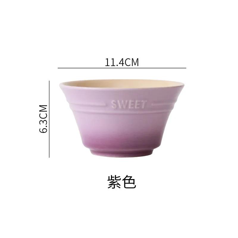 Керамическая миска для риса с радужным градиентом в японском стиле, симпатичная посуда, фруктовая чаша, приготовленные на пару яйца, десертная лапша, миски для рамена, столовая посуда