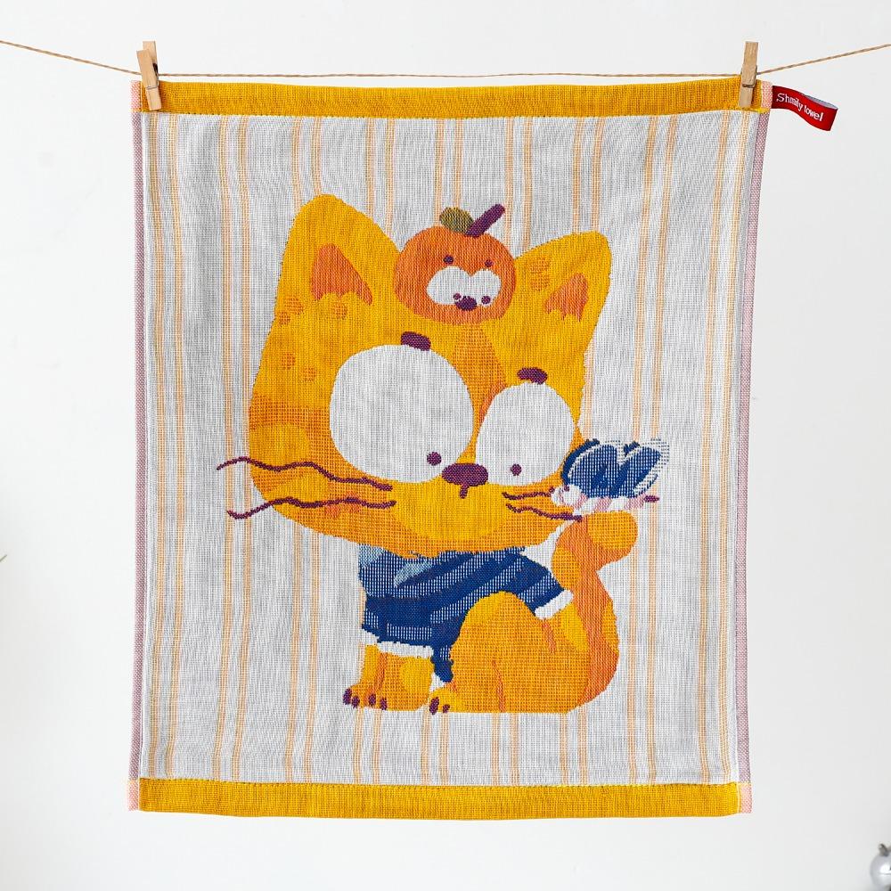 Cartoon Kitchen Towel 4 Layer Cotton Gauze Tea Towel Pure Cotton Dish Cloth Home Restaurant