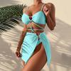 Brazilian Thong Bikini Women with Skirt Sexy Swimwear Female Padded Swimsuit Push Up Beachwear Bathing Suit Biquini Summer