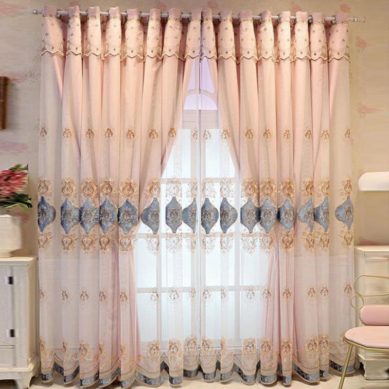 Шторы двухслойные вышитые шторы для спальни, дома, затемняющие шторы для гостиной с карнизом из пряжи
