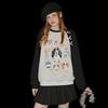 UNIFREE Sweet Dog Print Bow Sweatshirt