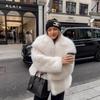Зимняя женская шуба с большим воротником из искусственного меха лисы, темпераментная, в стиле знаменитостей, куртка из искусственного меха