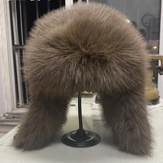 WTEMPO Women's Thickened Warm Faux Fur Bomber Hats Fall Winter Cold-proof Solid Color Ear Protection Plush Hats