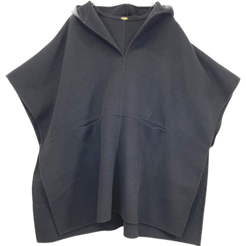 Muse Черный шерстяной 98 Викторианский пончо топы Не написано черныйИспользованный