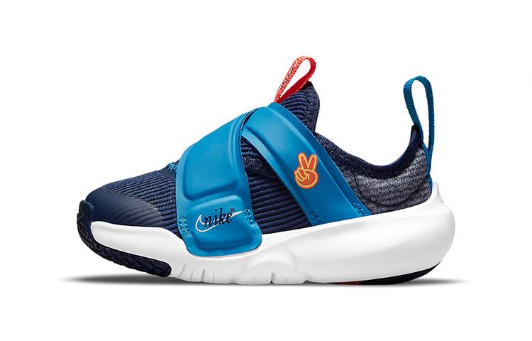 Nike Flex Advance Застежка-липучка Низкие Беговые Кроссовки Сине-Оранжевые Для Младенцев И Малышей DB3539-400