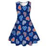 Summer Casual Loose Print Sweet Girl Sleeveless Princess Independence Day Dress