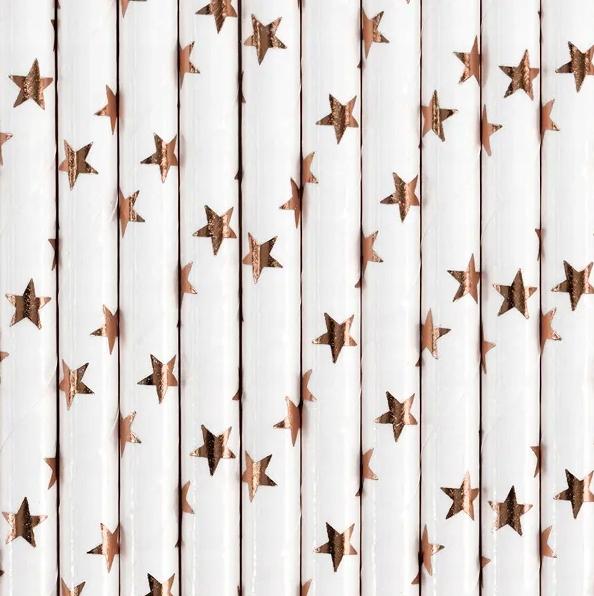 Set: Cups, Plates, Straws, Rose Gold
