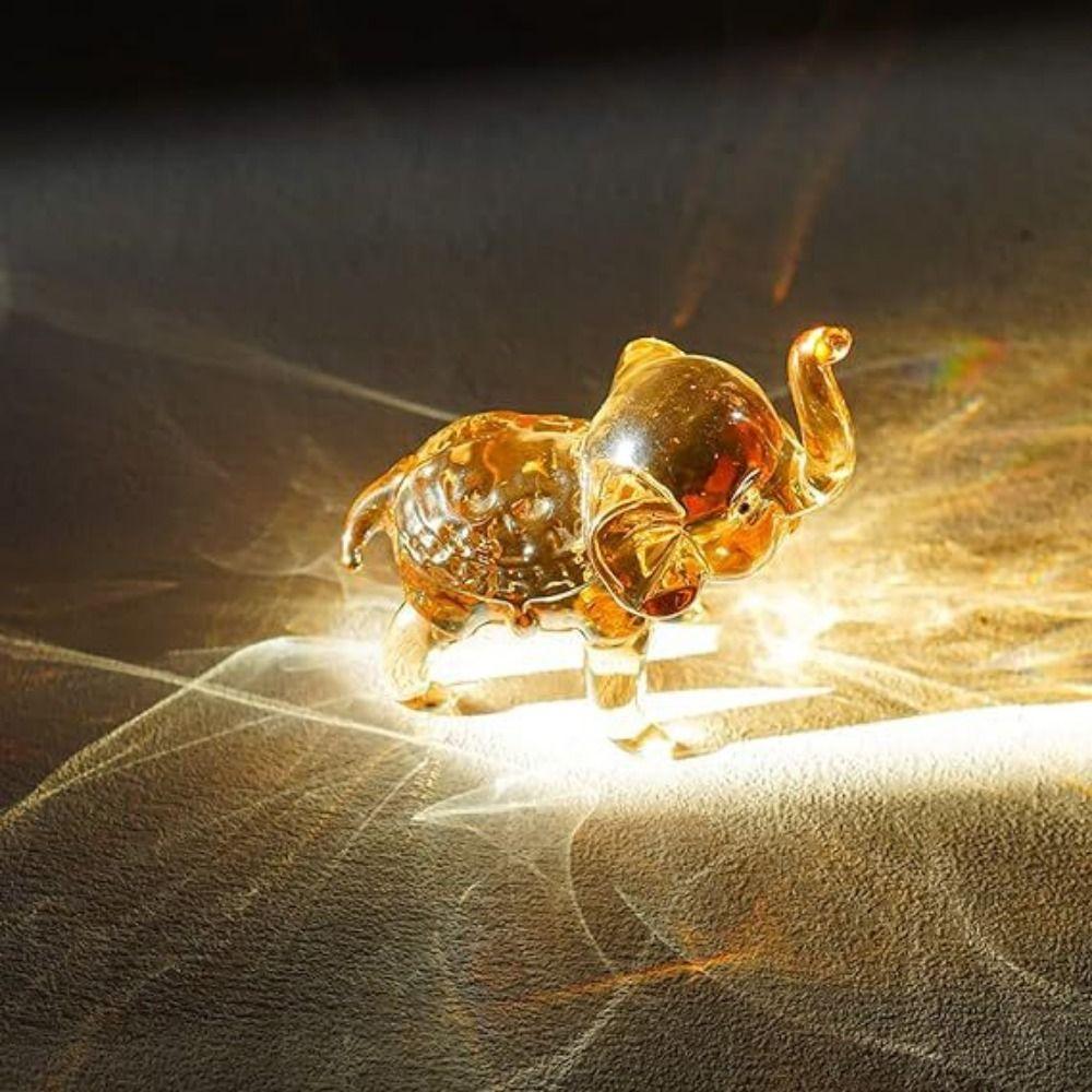Modern Crystal Elephant Statue Cute Desktop Crystal Ornaments Baby Elephant Ornaments Home