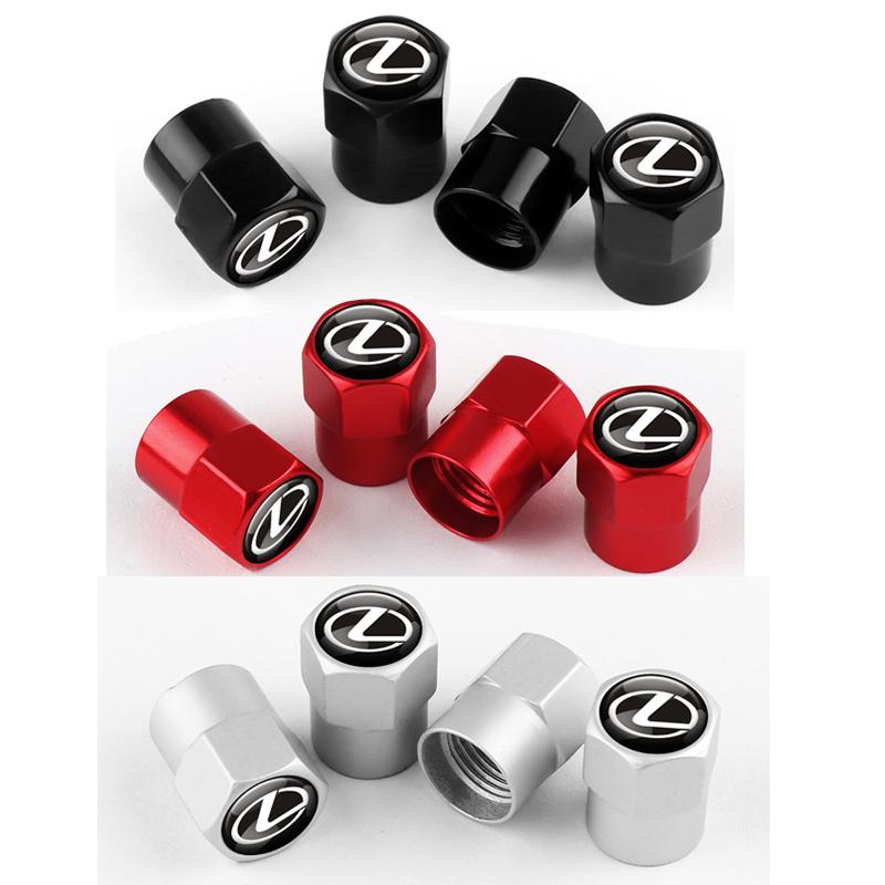 4pcs/SET Car Wheel Tire Valve Caps Stem Case Covers Accessories For Lexus IS250 EX300h F Sport CT200h IS300h ES300h NX RX IS LX