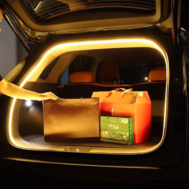 Для Geely EX2 2025 Индивидуальные фонари багажника Гибкая яркая светодиодная лента Водонепроницаемый силикон Кемпинг DIY Декоративный свет для автомобиля