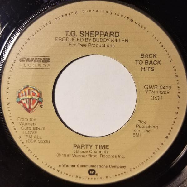 7-дюймовая пластинка T.G. SHEPPARD - Время вечеринки / Я любил их всех GWB0419 Warner Bros. Переиздание 1981 г. США Фолк Б/У