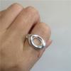 Korean Fashion Hollow Irregular Geometric Silver Color Open Rings For Women Girl Simple Party Aesthetic Jewelry Accessories Gift