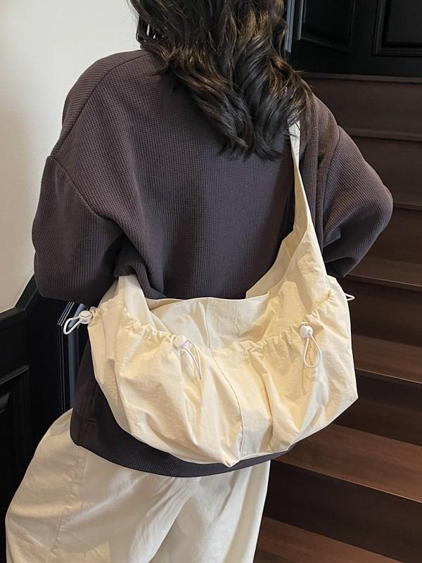 Fashion Nylon Crossbody Bag With Magnetic Snap And Inner Zipper Pocket