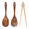 Деревянная кухонная утварь из 3 предметов Набор вилок и ложек для салата Деревянные кухонные щипцы Набор сервировочных ложек Инструменты для салата Кухонные принадлежности