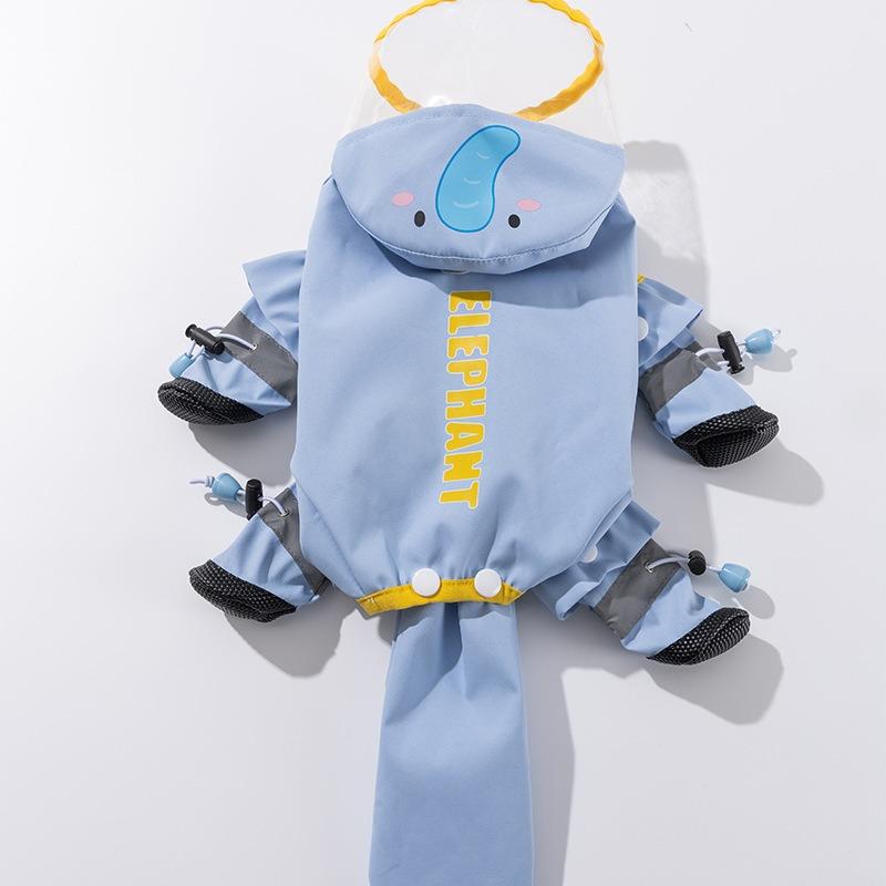 Dog Four Legged Waterproof Raincoat For Rainy Days Teddy Clothes For Travel Detachable Foot Wrapped Small Dog Jumpsuit