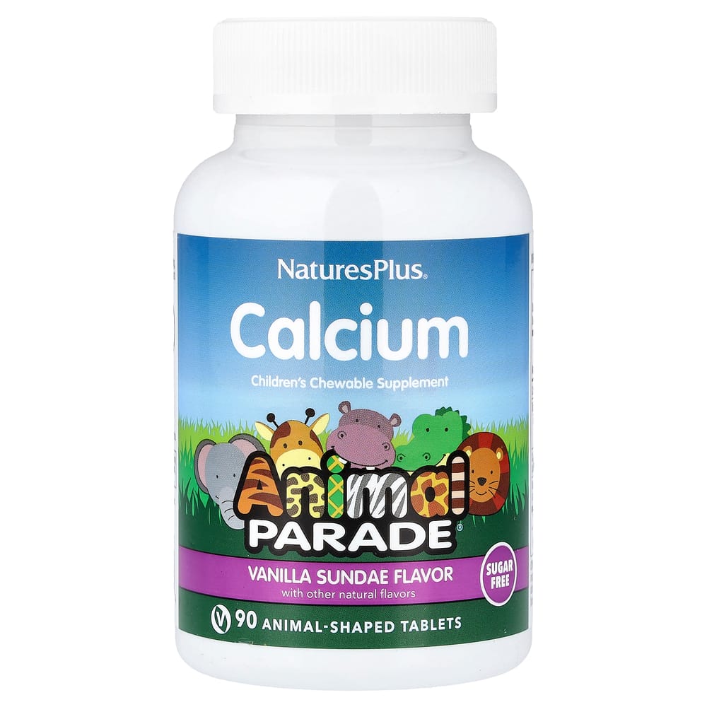 Nature's Plus Children's Chewable Calcium, Vanilla Sundae Flavor, Animal Shapes, 90 Tablets