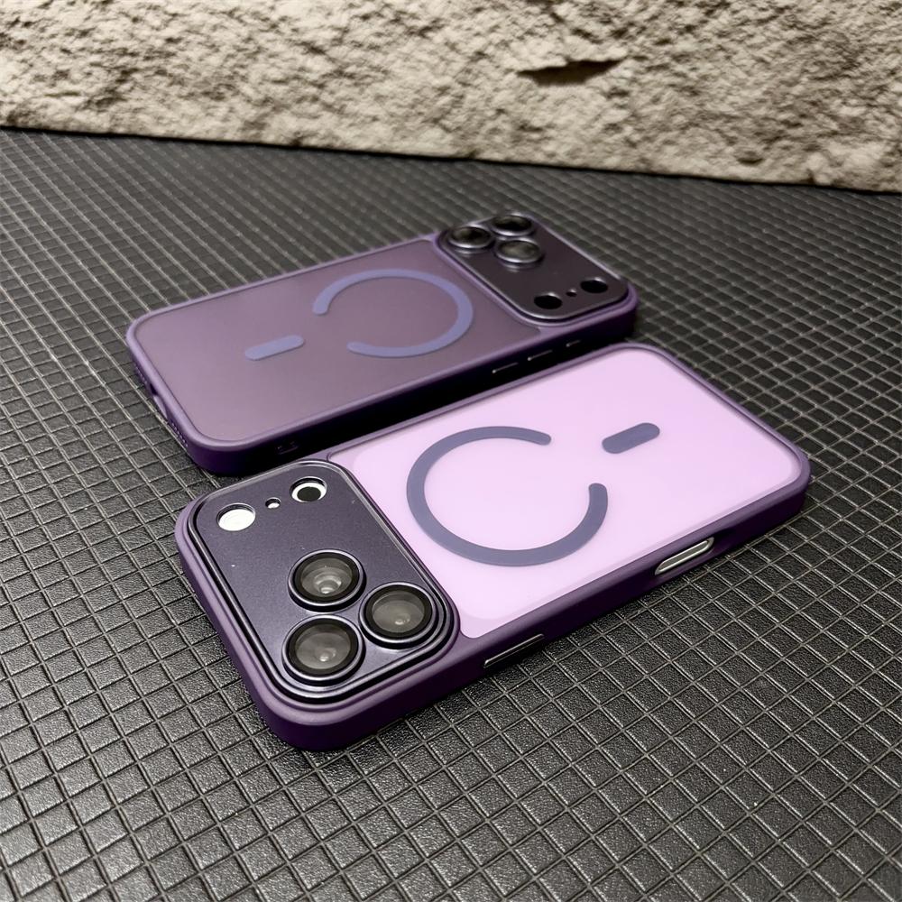 Luxury Translucent Magnetic Phone Case For Magsafe For 18 Pro 17 16 Plus 15 14 13 12 Pro Max Matte Lens Protection Cover