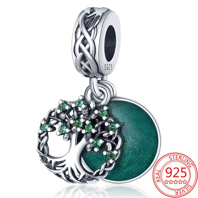 Классический Новый Настоящее Серебро 925 пробы Четырехлистный Клевер Лаки Мотаться Шарм подходит Оригинальный Модный Браслет Подвеска Ювелирные Изделия Подарок