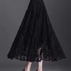 Юбка с кружевом, женская юбка A-word, длинная, женская, весна-лето, большая юбка-качалка, газовая, полая, миди, плиссированная, повседневная, офисная