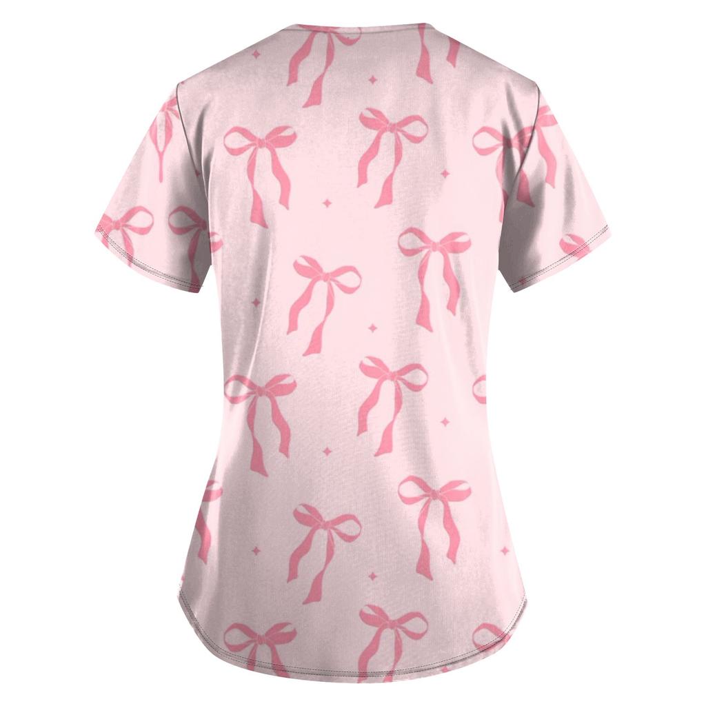 Женский модный комбинезон с короткими рукавами и принтом в виде банта и карманами