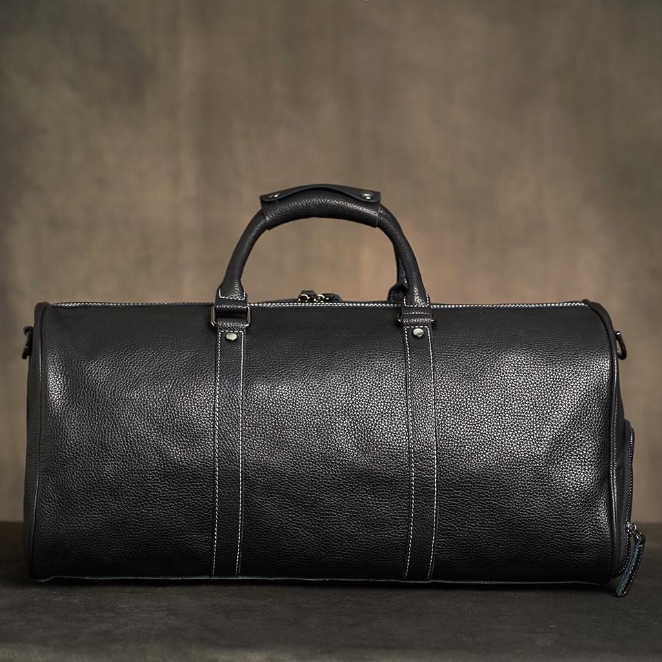 Мужская дорожная сумка из натуральной кожи, повседневная ручная сумка, большая вместительная сумка для фитнеса, карман для обуви на плечо для 18-дюймового ноутбука