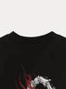 Summer Casual Outdoor Sports Short-sleeve T-shirt with Flame Scorpion Print, Suitable for Outdoor Sports and Home Leisure