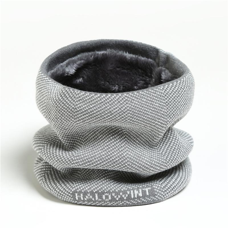 New Knitted Winter Warm Ring Neck Scarf Fashion Solid Men Women Outdoor Warm Full Face Mask with Plush Soft Muffler Bufanda