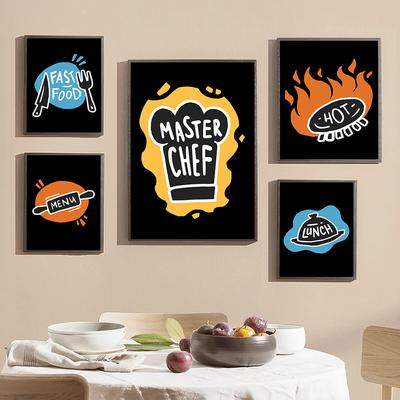 Мультяшные забавные постеры быстрого питания, принт шеф-повара, обед, цитата, холст, живопись, клуб, бар, магазин, кухонная настенная картина, декор дома