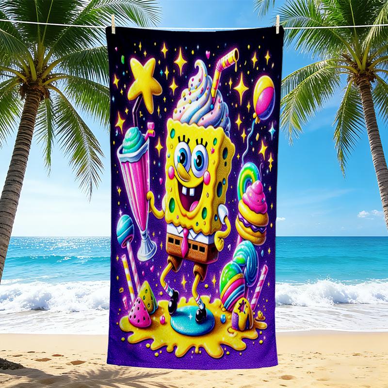 1Pc Spongebob Sweet Fantasy Beach Towel Quick Dry Multiuse For Beach Pool Gym Yoga Home Travel Christmas Halloween Xmas Gift L128