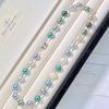10Mm Autumn And Winter Highlight Malachite Green Mixed Color Tahitian Artificial Crystal Pearl Necklace Collarbone Chain Sweater
