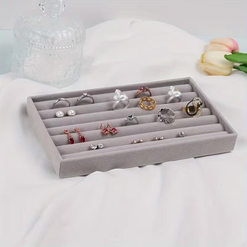 Бархатный лоток для хранения ювелирных изделий, браслетов и аксессуаров - Дизайн «Ледяной цветок»