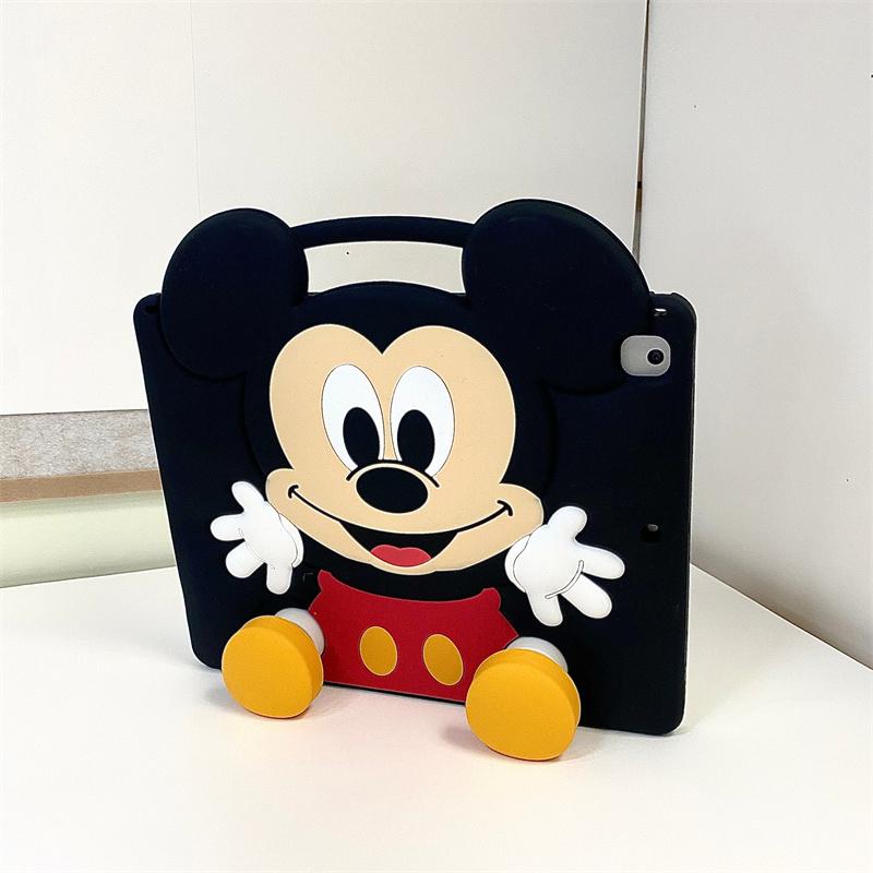 3D Мультяшный Пикачу Регулируемая подставка Силиконовый чехол для iPad Mini 1-8/Air 1-5/M2/M3/Pro 9.7-11 дюймов/10-е поколение 10.9 дюймов Защитный корпус