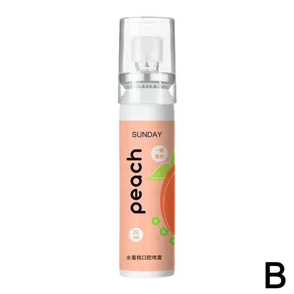 22ML Breath Freshener Spray Fruit Litchi Peach Flavor Spray Spray Mouth Portable Male Kissing F R1M0