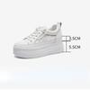 9cm Inner Raised Mesh Leather Small White Shoes for Women's 2024 Summer New Thick Soles, Versatile Casual Shoes for Students