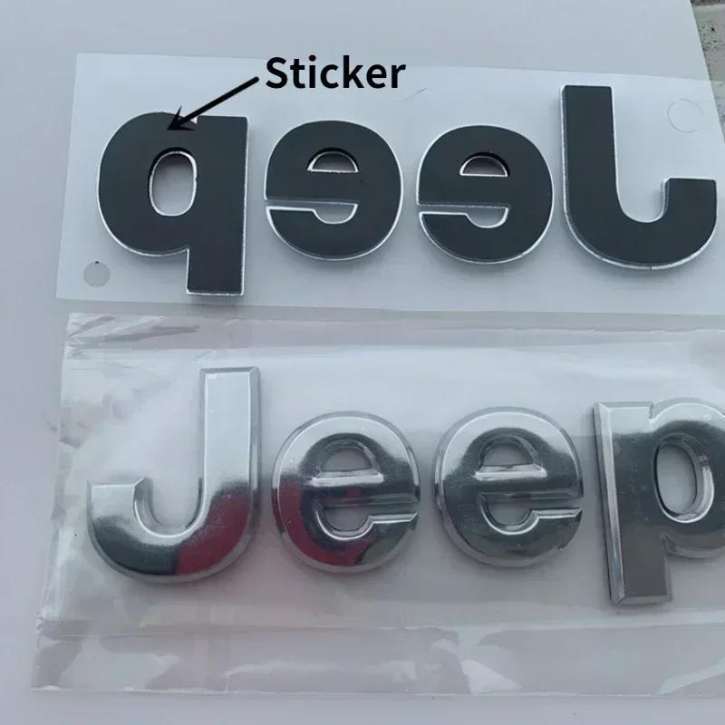 For Jeep Logo Badge Grand Badge Cherokee Wrangler Renegade Compass JK Patriot Car Front Hood Emblem Body Side Rear Trunk