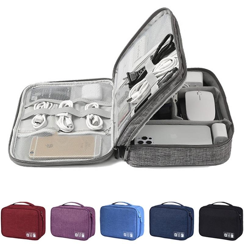 Multifunctional Digital Bag Handbag Electronic Digital Accessories Storage Bag For Data Cable Headphones Hard Drive Power Supply