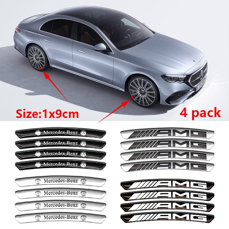 Aluminum Metal Car Wheel Hub Rim Sticker Emblem Badge For Mercedes Benz E C G M R S Class W204 W212 GLC AMG 4MATIC Accessories pp1