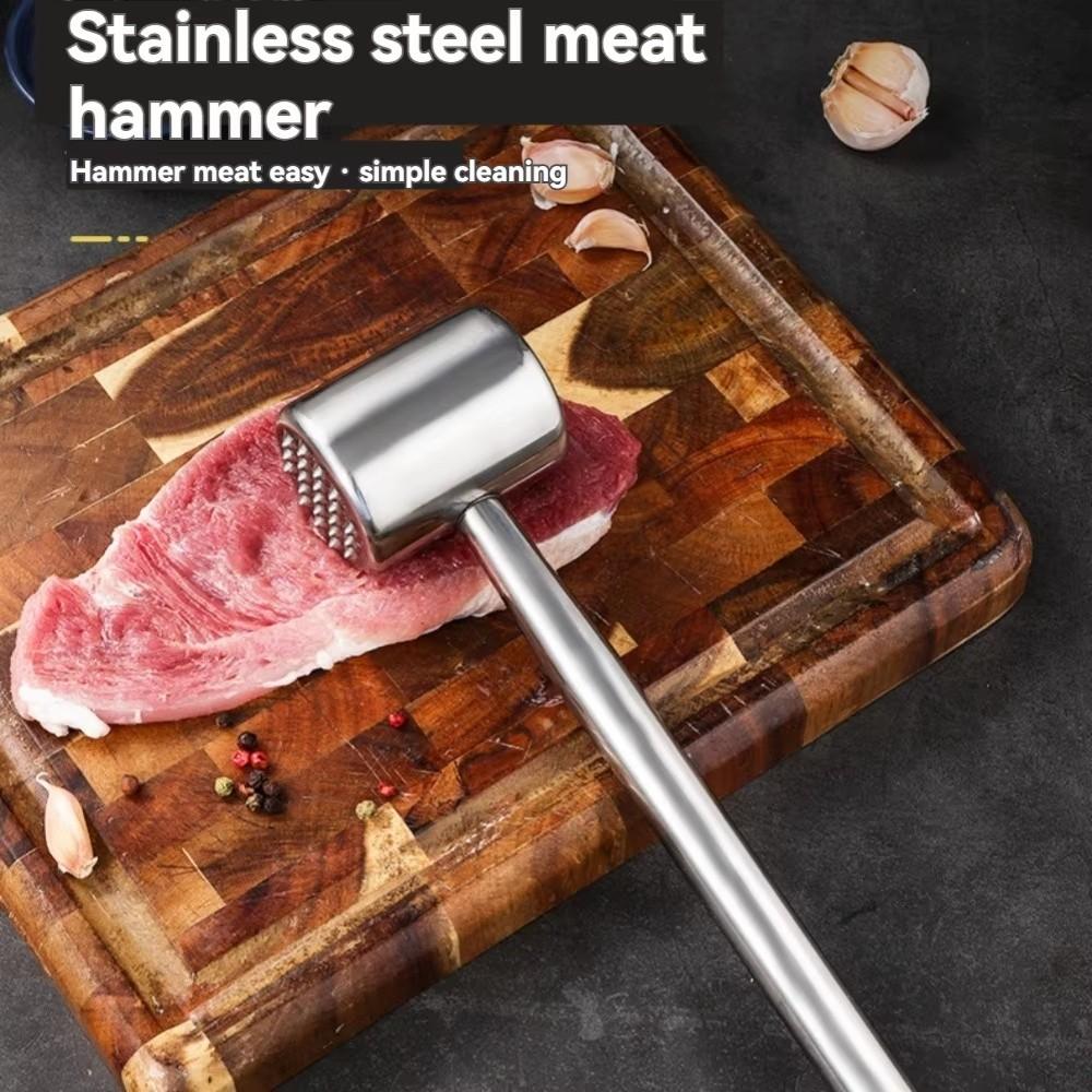 Knock Loose Beef Steak Tender Double Meat Tenderizer New Stainless Steel Meat Hammer Kitchen