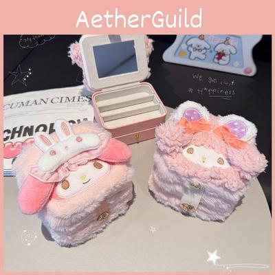 Шкатулка для украшений My Melody с дизайном в виде розовой мультяшной овечки для путешествий и хранения