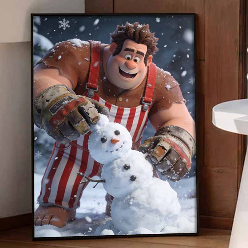 Disney DIY diamond painting 5d full diamond cross stitch diamond Ralph making snowman living room bedroom decorative painting