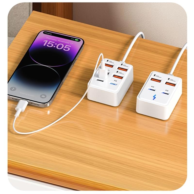 Разветвитель USB-зарядки на 4/6 портов с передачей данных и Power Delivery для телефонов, планшетов, ноутбуков