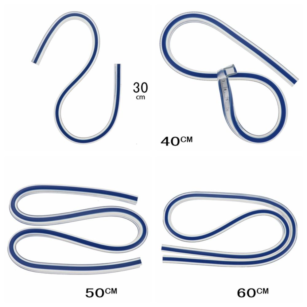 Plastic Snake Shaped Ruler Flexible Flex Curved Ruler School Office Supplies Curve Ruler  Quilting