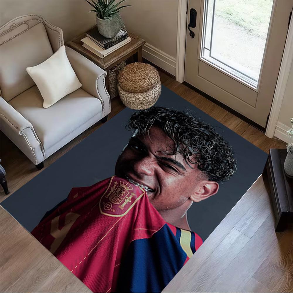 Lamine Yamal's Barcelona Fc Player Portrait Floor Mat Design for Balcony Entryway Game Room Decorate room Antislip Carpet Anime Office Decor Best for 