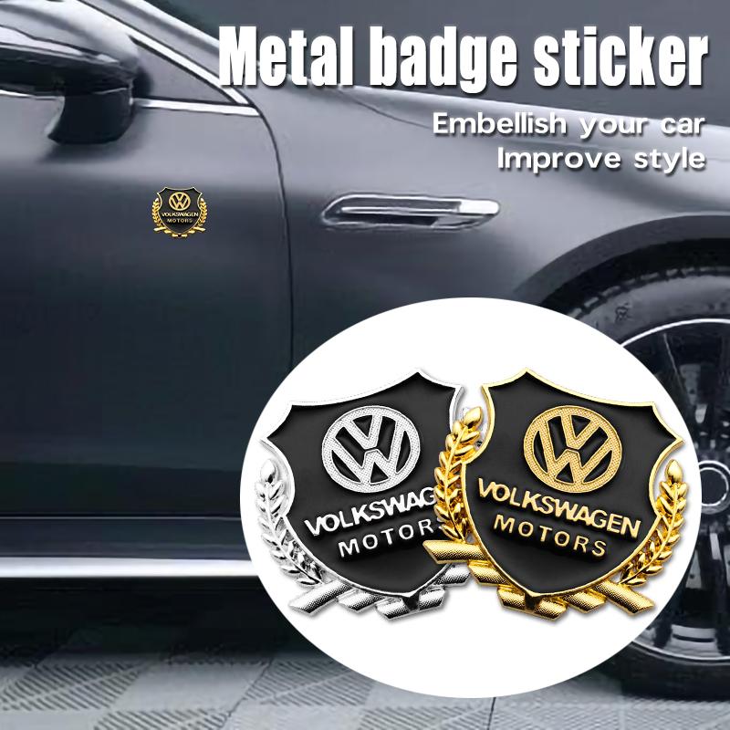 2Pc 3D Metal Badge Sticker Car Window Decoration Sticker Accessories For Volkswagen VW GTI Golf Polo Tiguan Passat Touareg Jetta