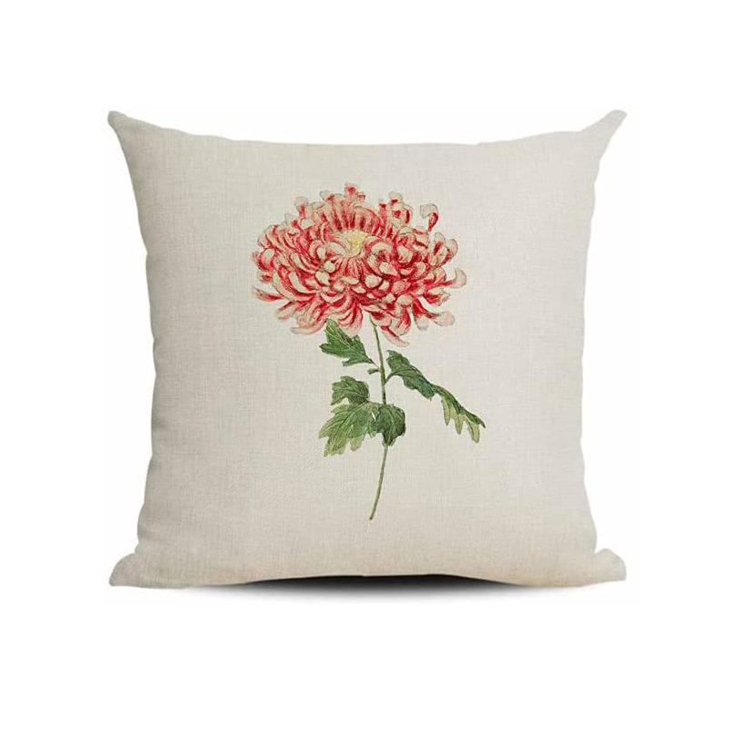 Simple Modern Green Leaves Tropical Plant Series Linen Pillowcase Nordic Small Fresh Style Cushion Cover