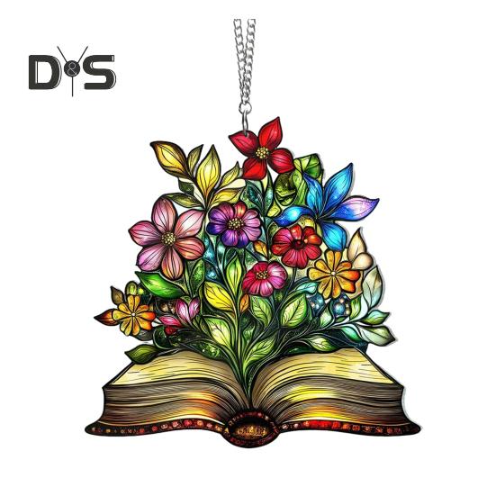 Акриловый ловец солнца 2D цветы гриб подвесное украшение подарок любителю книг цветной ловец солнца для украшения окна дома подарок на новоселье