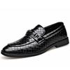 Fashion Spring Autumn New Alligator Print Luxury Shoes for Men Big Size Double Buckle Loafers Male British Style Business Dress Shoe Man