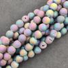 Бусины из натурального драгоценного камня Друзи Агат, разноцветные гладкие круглые, матовая поверхность, бусины размером 6 мм, 8 мм, 10 мм, полная нить 14-15 дюймов, отлично подходят для изготовления ювелирных изделий