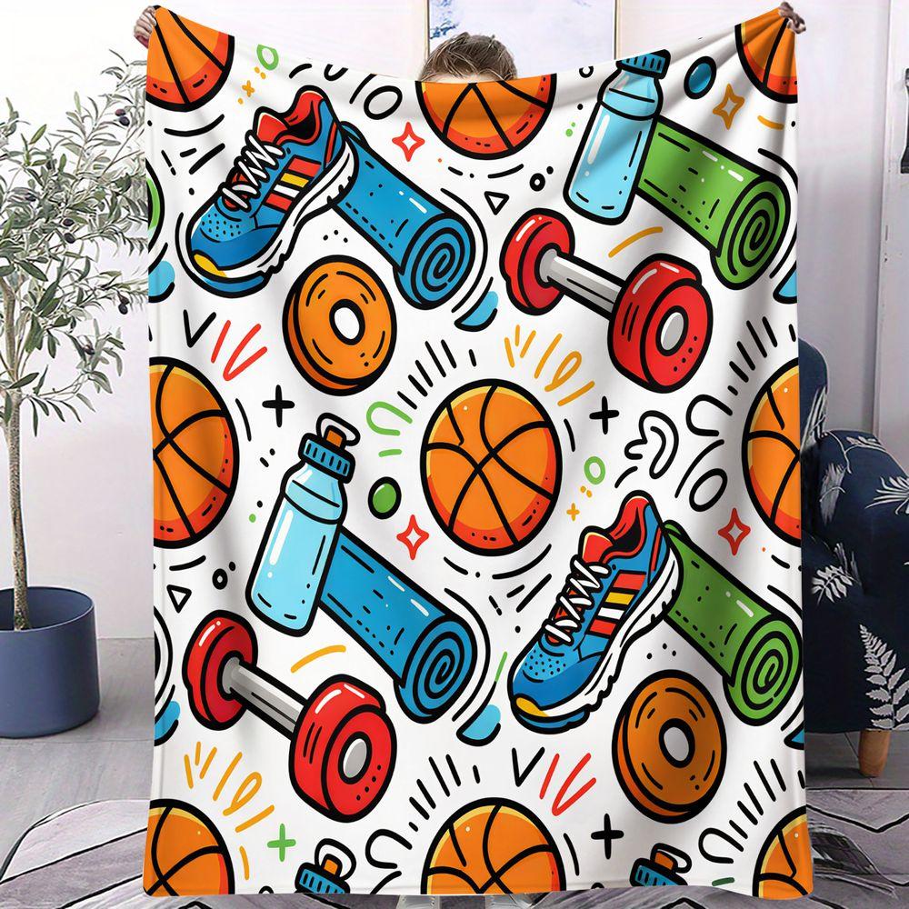 Basketball Sport Blanket Flannel Throw Warm Gift Blanket HD Print Teen Bedroom Sofa Blanket