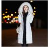Womens Long Puffer Coat With Fur Hood Oversized Winter Warm Jacket Plus Size Solid Color